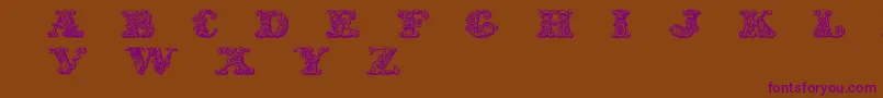 Czcionka Exotica – fioletowe czcionki na brązowym tle