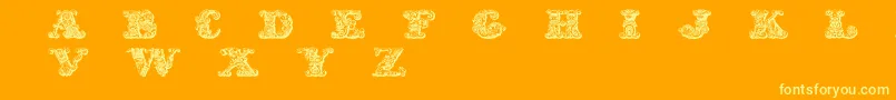 Fonte Exotica – fontes amarelas em um fundo laranja