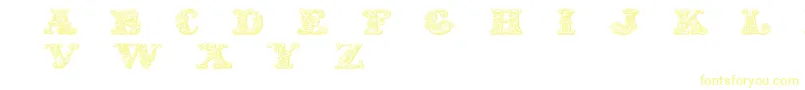 Шрифт Exotica – жёлтые шрифты на белом фоне