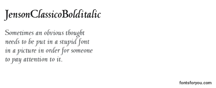 Review of the JensonClassicoBolditalic Font