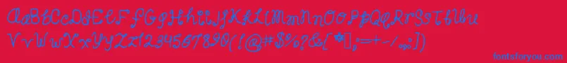 Sugarcandy Font – Blue Fonts on Red Background