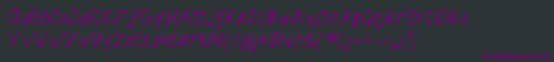 Czcionka Sugarcandy – fioletowe czcionki na czarnym tle