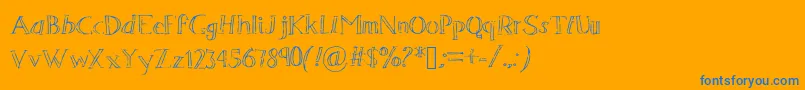 Sevenmagpies Font – Blue Fonts on Orange Background