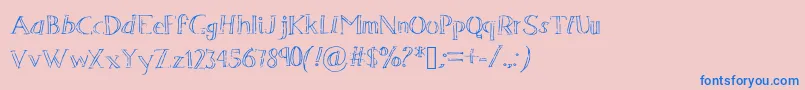 Sevenmagpies Font – Blue Fonts on Pink Background