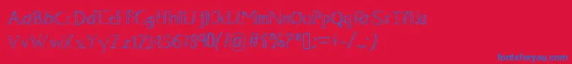 Sevenmagpies Font – Blue Fonts on Red Background