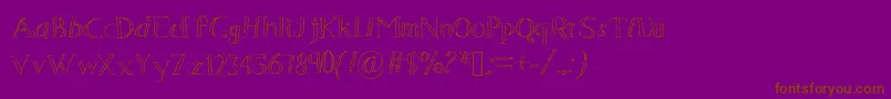 フォントSevenmagpies – 紫色の背景に茶色のフォント