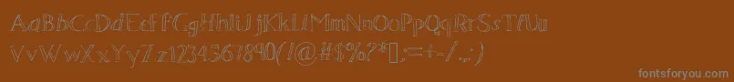 フォントSevenmagpies – 茶色の背景に灰色の文字