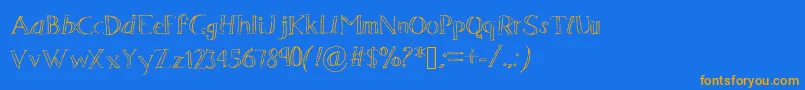 Sevenmagpies Font – Orange Fonts on Blue Background