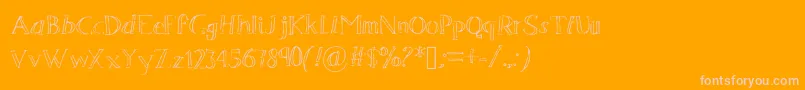 Sevenmagpies-Schriftart – Rosa Schriften auf orangefarbenem Hintergrund