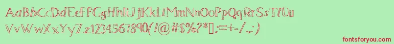 Sevenmagpies Font – Red Fonts on Green Background