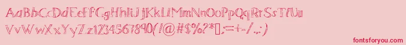 Sevenmagpies Font – Red Fonts on Pink Background