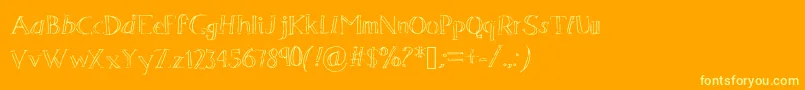 Sevenmagpies Font – Yellow Fonts on Orange Background