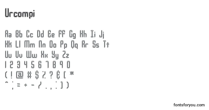 A fonte Urcompi – alfabeto, números, caracteres especiais