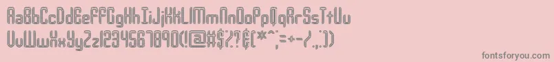 Urcompi-fontti – harmaat kirjasimet vaaleanpunaisella taustalla