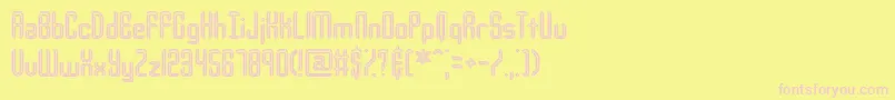 フォントUrcompi – ピンクのフォント、黄色の背景