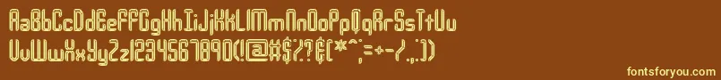 Urcompi-fontti – keltaiset fontit ruskealla taustalla