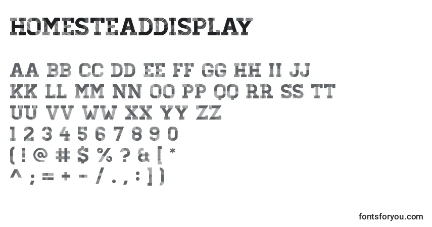 Шрифт HomesteadDisplay – алфавит, цифры, специальные символы