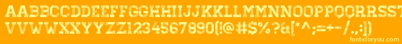 HomesteadDisplay Font – Yellow Fonts on Orange Background