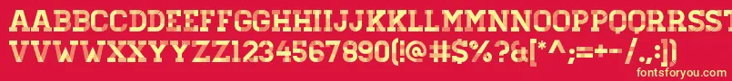 HomesteadDisplay Font – Yellow Fonts on Red Background