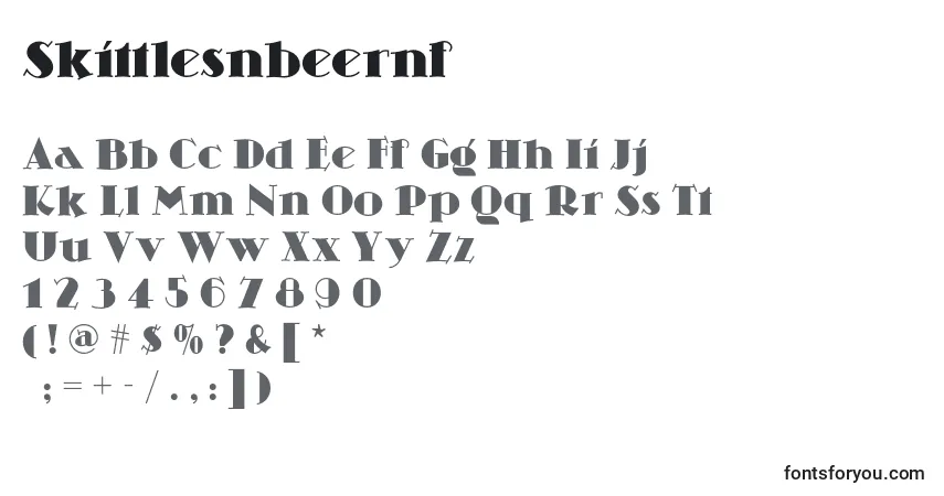 Шрифт Skittlesnbeernf – алфавит, цифры, специальные символы