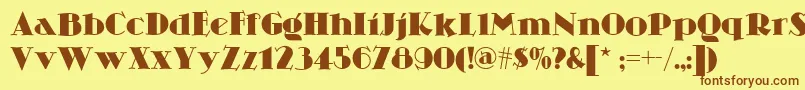 Skittlesnbeernf Font – Brown Fonts on Yellow Background