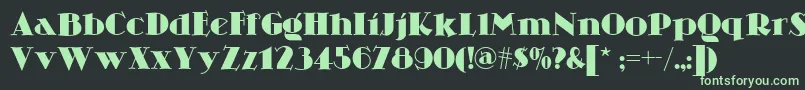 フォントSkittlesnbeernf – 黒い背景に緑の文字