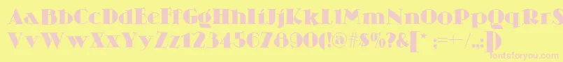 Skittlesnbeernf-Schriftart – Rosa Schriften auf gelbem Hintergrund