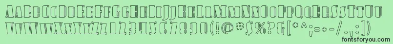 AvondaleScOutline Font – Black Fonts on Green Background