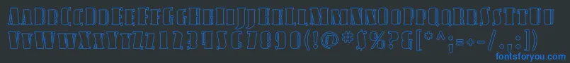 AvondaleScOutline Font – Blue Fonts on Black Background