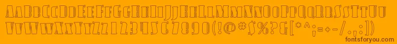 AvondaleScOutline-Schriftart – Braune Schriften auf orangefarbenem Hintergrund