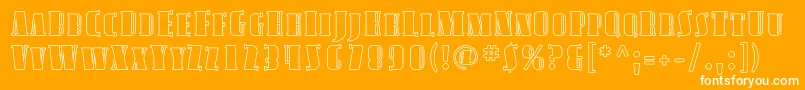 AvondaleScOutline Font – White Fonts on Orange Background