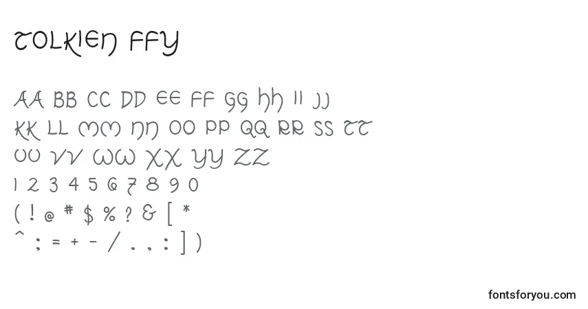 Fuente Tolkien ffy - alfabeto, números, caracteres especiales