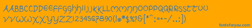 Tolkien ffy Font – Blue Fonts on Orange Background