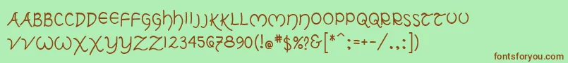 Tolkien ffy Font – Brown Fonts on Green Background