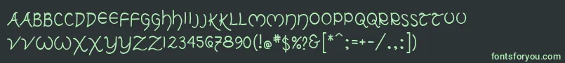 フォントTolkien ffy – 黒い背景に緑の文字