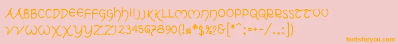 Tolkien ffy Font – Orange Fonts on Pink Background