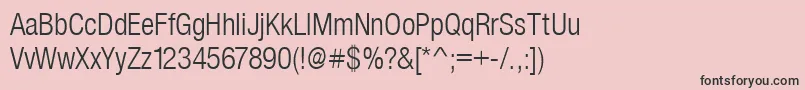 フォントSansLightCond – ピンクの背景に黒い文字