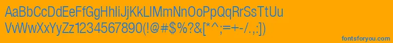 SansLightCond Font – Blue Fonts on Orange Background