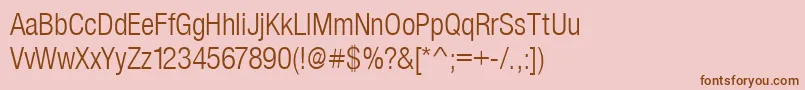 Fonte SansLightCond – fontes marrons em um fundo rosa