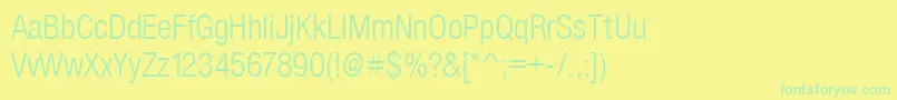 SansLightCond Font – Green Fonts on Yellow Background