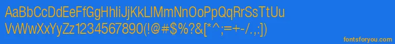 SansLightCond Font – Orange Fonts on Blue Background