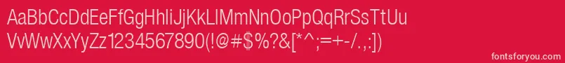 フォントSansLightCond – 赤い背景にピンクのフォント