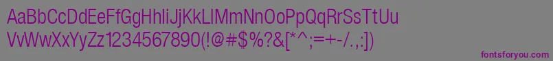 SansLightCond Font – Purple Fonts on Gray Background