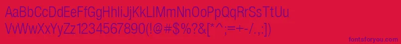 SansLightCond Font – Purple Fonts on Red Background