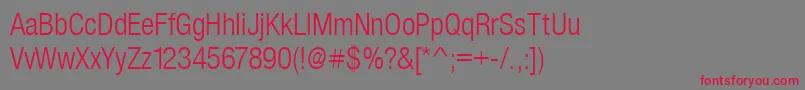 SansLightCond Font – Red Fonts on Gray Background