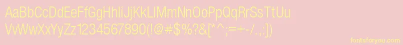 fuente SansLightCond – Fuentes Amarillas Sobre Fondo Rosa