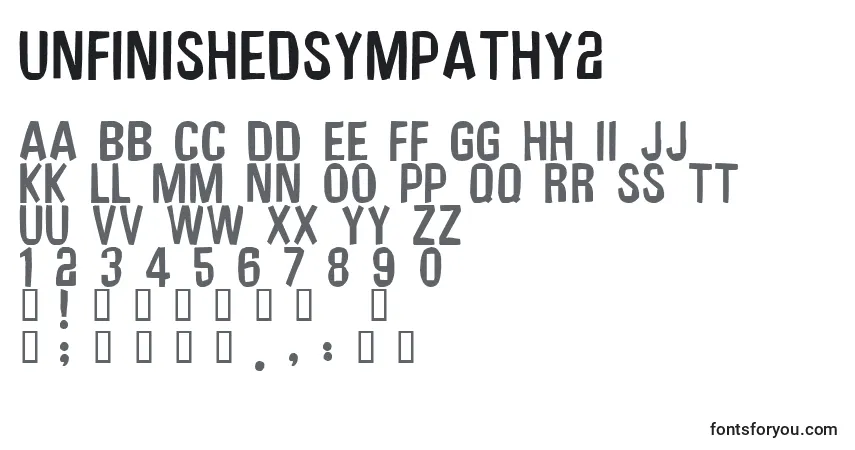 A fonte Unfinishedsympathy2 – alfabeto, números, caracteres especiais