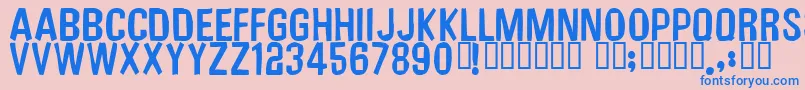 フォントUnfinishedsympathy2 – ピンクの背景に青い文字