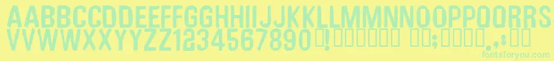 フォントUnfinishedsympathy2 – 黄色い背景に緑の文字