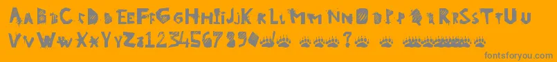 GoWild-Schriftart – Graue Schriften auf orangefarbenem Hintergrund